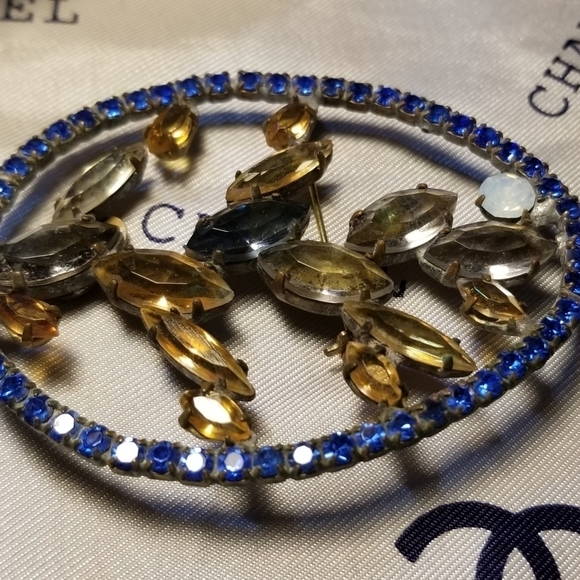 Large BIJOUX MG Vintage CZECH Brooch - Picture 2 of 8